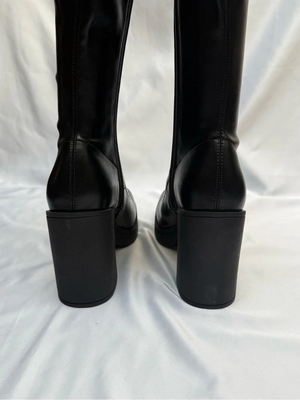 NEW Madden Girl Dreamerr Black Knee High Boots Block Heel Platform Size 7